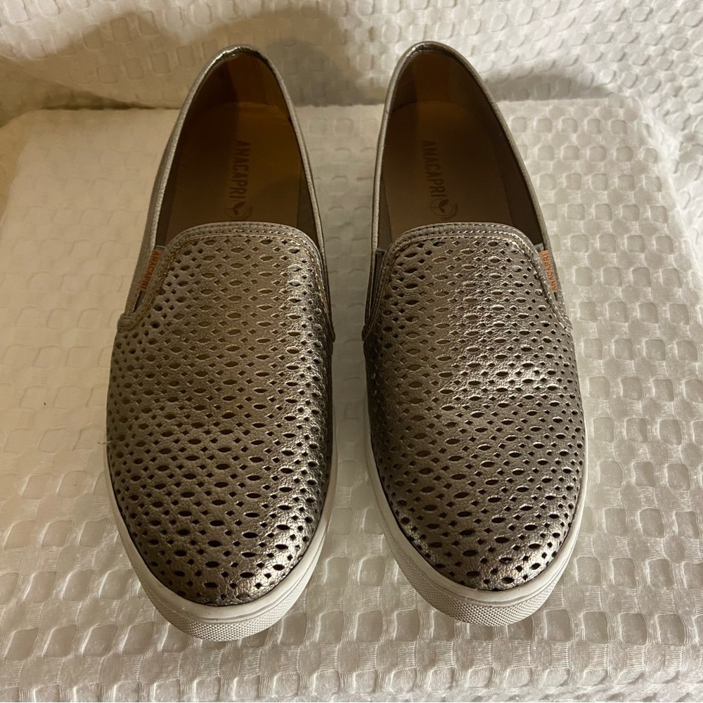 Anacapri Slip-on Sneakers Like-New Silver/Copper Women Size EUR 40 US 9-9.5